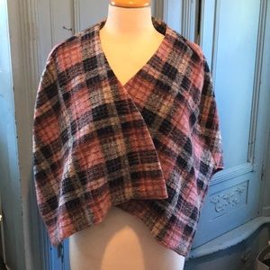 Rachel Zoe wool plaid cape